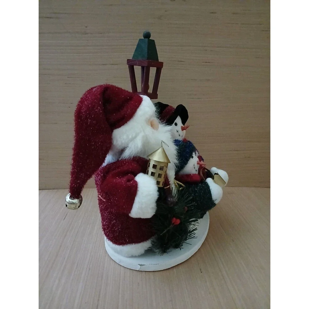 Merry Christmas Stuffed Santa Claus & Snowmen Figurines Holiday Decoration
